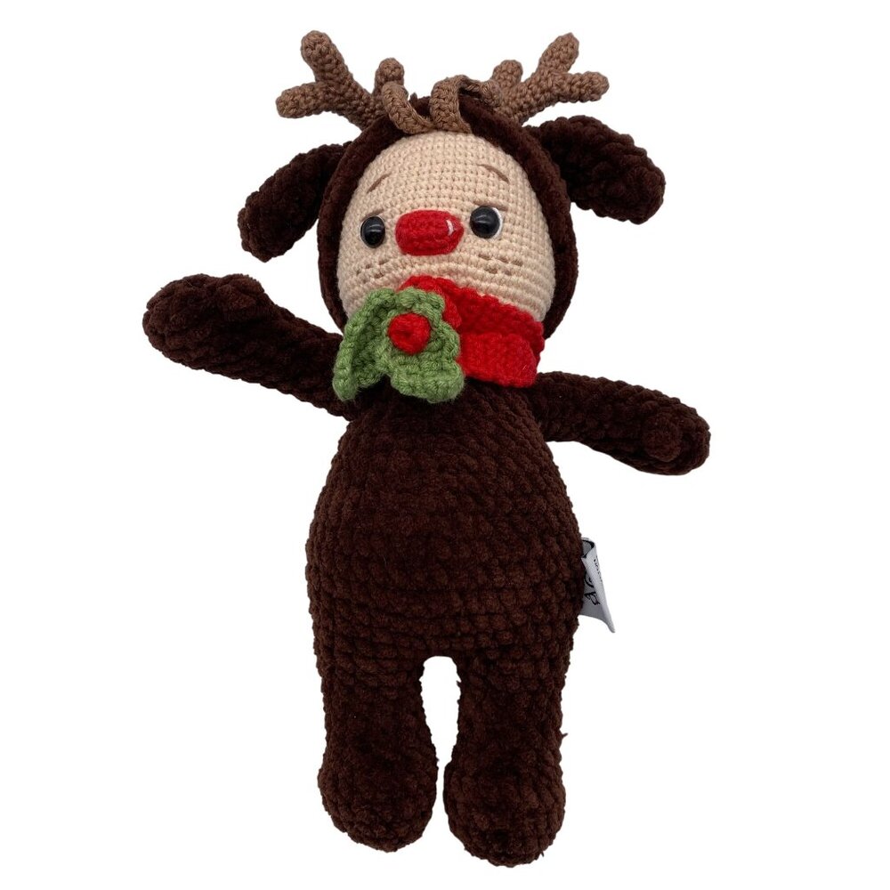 AGU Toys crochet‎ reindeer plush cotton Cute Christmas stocking stuffer